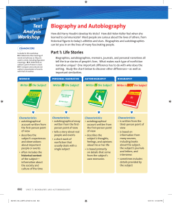 Biography and Autobiography
