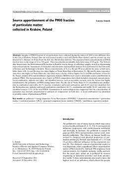 Source apportionment of the PM10 fraction of particulate matter