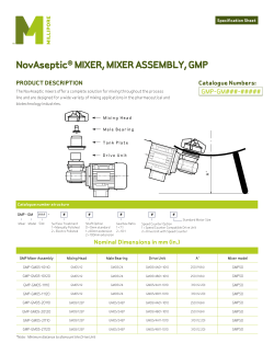 NovAseptic® MIXER, MIXER ASSEMBLY, GMP