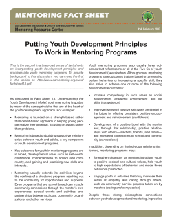 Putting Youth Development Principles to Work in Mentoring Programs