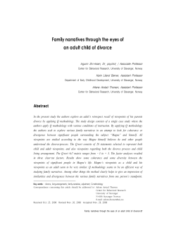 Family narratives through the eyes of an adult child of divorce