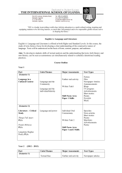English A: Language and Literature English A: Language and