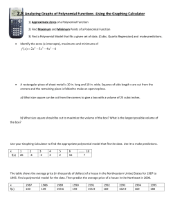2.8 Analyzing Graphs of Polynomial Functions