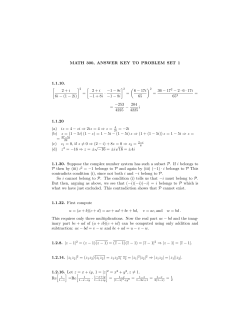 Answer key to Problem Set 1