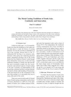 The Metal Casting Traditions of South Asia