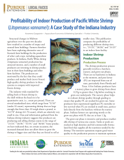 Profitability of Indoor Production of Pacific White Shrimp