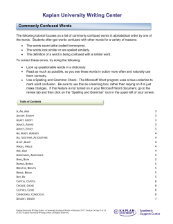 Commonly Confused Words