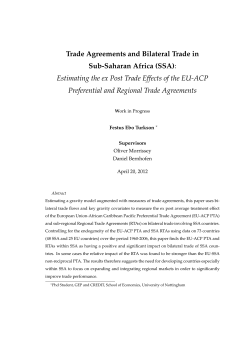 Trade Agreements and Bilateral Trade in Sub