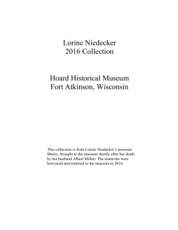 Niedecker Collection &ndash; 2016 addition inventory