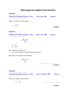 Rearrange the subject of the formula