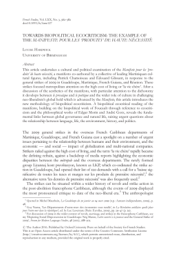 The Example of the Manifeste pour les `produits