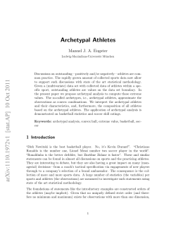 Archetypal Athletes arXiv:1110.1972v1 [stat.AP]