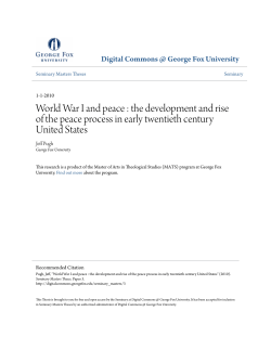 the development and rise of the peace process in early twentieth