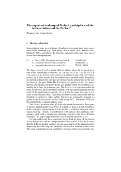 The aspectual makeup of Perfect participles and the interpretations