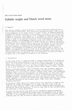 Syllable weight and Dutch word stress