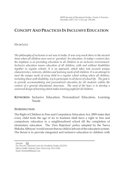 concept and practices in inclusive education