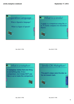 Figurative Language What is a simile? Simile OR Metaphor?