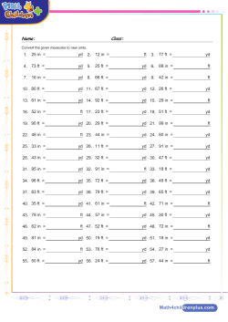 Print Worksheet - Math 4 Children Plus