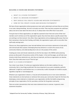 Building Vision and Mission Statements