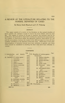 A review of the literature relating to the normal densities of gases
