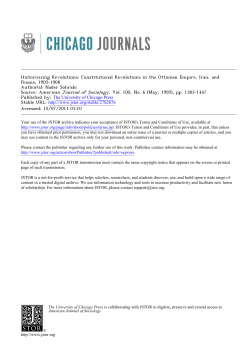 Historicizing Revolutions: Constitutional Revolutions in the