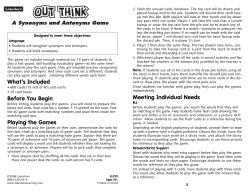 Meeting What`s Included Before You Begin Playing the Games