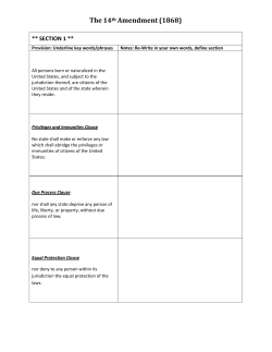 The 14th Amendment (1868) - Jesse-G-Gauthier-ePortfolio