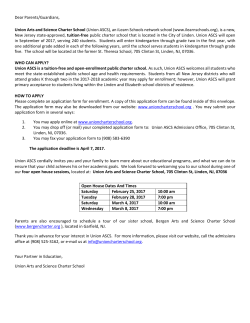 letter - Union Arts and Science Charter School