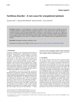 Factitious disorder - A rare cause for unexplained epistaxis