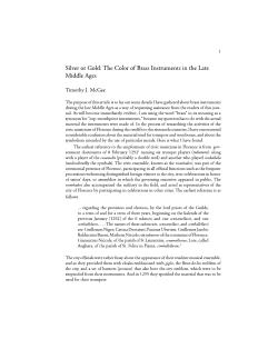 Silver or Gold: The Color of Brass Instruments in the Late Middle Ages