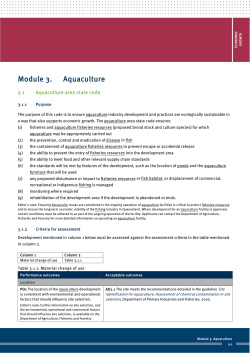 Module 3 - Aquaculture - Department of Infrastructure, Local