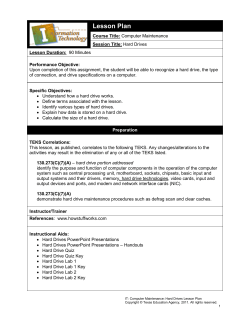 Hard Drive Quiz &ndash;KEY