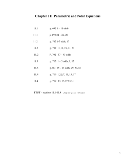 Chapter 11: Parametric and Polar Equations