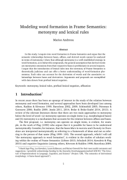 Modeling word formation in Frame Semantics: metonymy