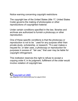 Notice warning concerning copyright restrictions The copyright law