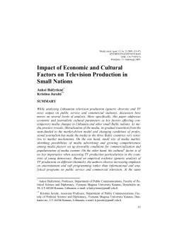 Impact of Economic and Cultural Factors on Television Production in