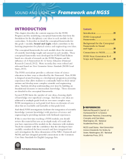 Sound and Light &ndash; Framework and NGSS
