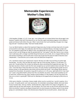 Memorable Experiences Mother`s Day 2011