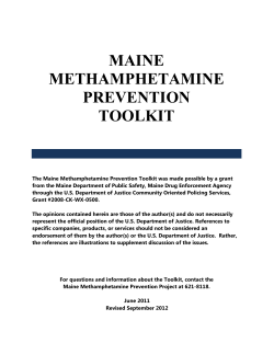 maine methamphetamine prevention toolkit