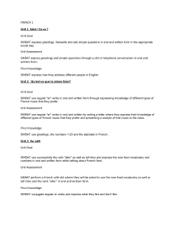 FRENCH 1 - Marian High School