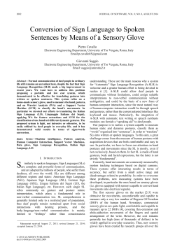 Conversion of Sign Language to Spoken Sentences by Means of a