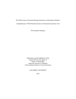 The Effectiveness of Inserted Strategy Questions on Elementary