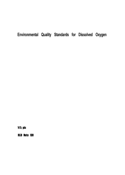 Environmental Quality Standards for Dissolved Oxygen