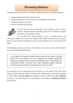 Reviewing Statistics