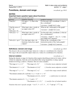 Describing functions: domain and range