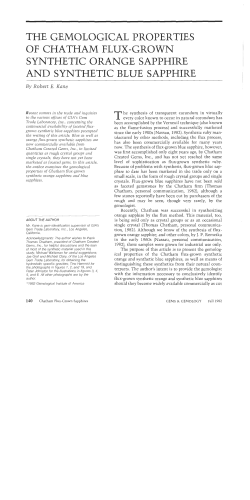 The Gemological Properties of Chatham Flux-Grown Synthetic