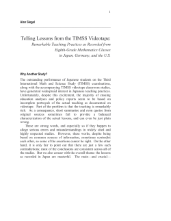 Telling Lessons from the TIMSS Videotape