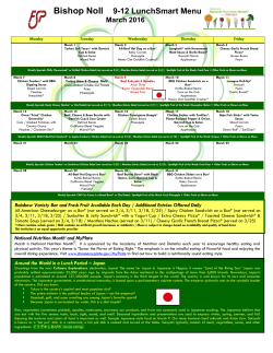 Bishop Noll 9-12 LunchSmart Menu