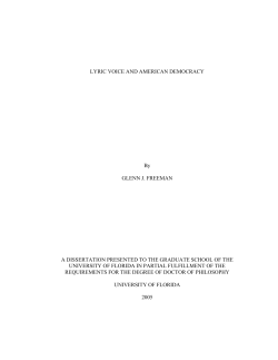 LYRIC VOICE AND AMERICAN DEMOCRACY By GLENN J