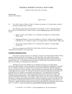 April 19, 2017 To: The Chief Executive Officer of Each U.S Branch